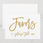 Chique handgeschreven gouden huwelijksgunst teken kaart (Voorkant / Achterkant)