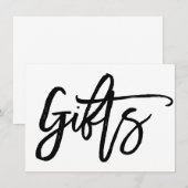 Chique handgeschreven huwelijkscadeaus bord kaart (Voorkant / Achterkant)