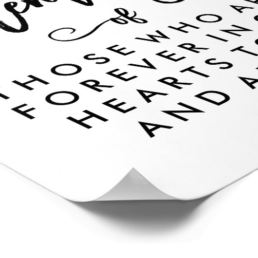 Chique handgeschreven 'In Loving Memory' bord Poster (Hoek)