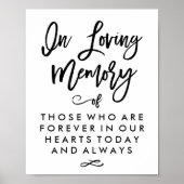 Chique handgeschreven 'In Loving Memory' bord Poster (Voorkant)