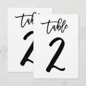 Chique handgeschreven kraft tafelnummerkaart | Taf Kaart (Voorkant / Achterkant)
