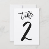 Chique handgeschreven kraft tafelnummerkaart | Taf Kaart (Achterkant)