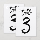 Chique handgeschreven kraft tafelnummerkaart | Taf Kaart (Voorkant / Achterkant)