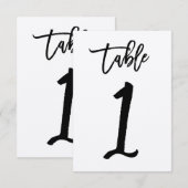 Chique handgeschreven kraft tafelnummerkaart | Taf Kaart (Voorkant / Achterkant)