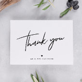 Chique handgeschreven modern hart gepersonaliseerd bedankkaart