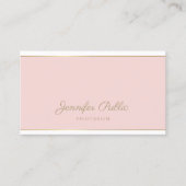 Chique Handgeschreven Script Blush Pink Gold Sjabl Visitekaartje (Voorkant)