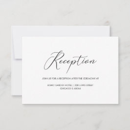 Chique handgeschreven script bruiloftsreceptie kaart