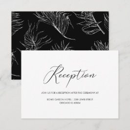 Chique handgeschreven script bruiloftsreceptie kaart