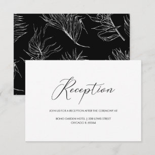 Chique handgeschreven script bruiloftsreceptie kaart