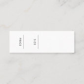Chique handgeschreven script Prijskaartje Mini Visitekaartje (Achterkant)
