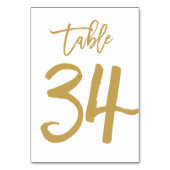 Chique handgeschreven tafelnummer Goud | Tafel 34 (Voorkant)