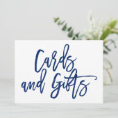 Chique handgeschreven trouwkaarten en geschenken b kaart (Staand voorkant)