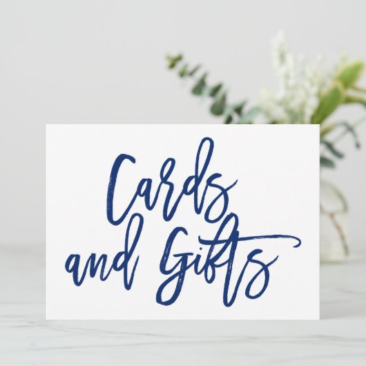 Chique handgeschreven trouwkaarten en geschenken b kaart (Staand voorkant)