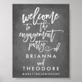Chique handgeschreven welkomstbord voor verlovings poster (Voorkant)