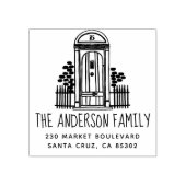 Chique handgetekende deur familienaam & retour adr rubberstempel (Afrduk)