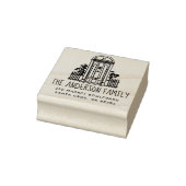 Chique handgetekende deur familienaam & retour adr rubberstempel (Stempel)