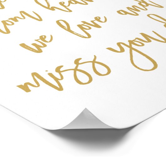 Chique Handlettering Trouwfeest Overleden Geliefde Poster (Hoek)