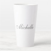 Chique handschrift klassiek eenvoudig minimalistis latte mok (Voorkant)