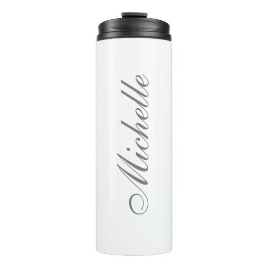 Chique handschrift klassiek eenvoudig minimalistis thermosbeker (Voorkant)