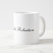 Chique handschrift zwart wit effen minimalistisch grote koffiekop (Voorkant rechts)