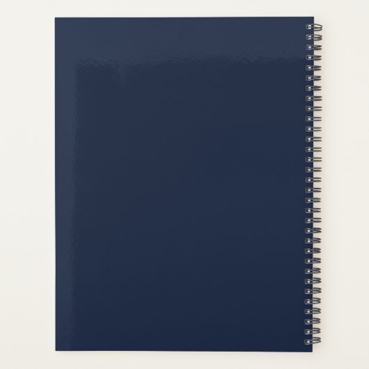 Chique handtekening script monogram blauw zakelijk planner (Achterkant)