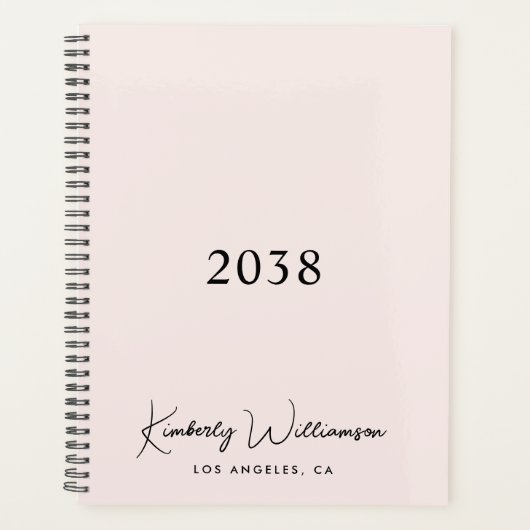 Chique handtekening script monogram roze Zakelijk Planner (Voorkant)