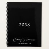 Chique handtekening script monogram zwart zakelijk planner (Voorkant)