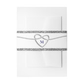 Chique hart monogram bruiloft uitnodigingen wikkel (Voorkant Voorbeeld)