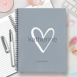 Chique hart op Dusty Blue Notitieboek