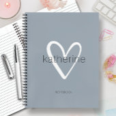 Chique hart op Dusty Blue Notitieboek