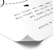 Chique Hart Script Generaties van Liefde Trouwteke Poster (Hoek)