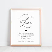 Chique Hart Script Generaties van Liefde Trouwteke Poster