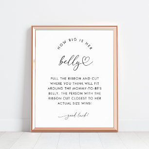 Chique hart script Hoe groot is haar buik 8x10 tek Poster