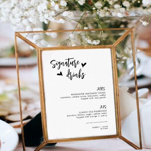 Chique hart script zijn keuze Drink cocktails Poster