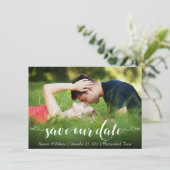 Chique hart stijl handgeschreven script modern 2 f save the date (Staand voorkant)