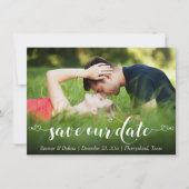 Chique hart stijl handgeschreven script modern 2 f save the date (Voorkant)