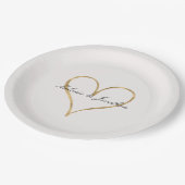 Chique hart van goud papieren bordje (Gekanteld)