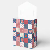 Chique harten en Rozen Faux Patchwork Favor Box Bedankdoosjes (Geopend)