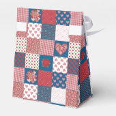 Chique harten en Rozen Faux Patchwork Favor Box Bedankdoosjes (Achterkant)