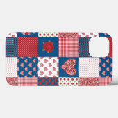 Chique Harten en Rozen Faux Patchwork iPad Case (Achterkant (horizontaal))
