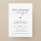 Chique hartscript Tiny Human Shindig Baby shower Kaart