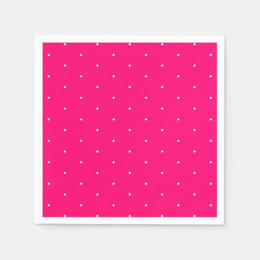 Chique heet roze fuchsia kleine polka dots patroon servet (Voorkant)