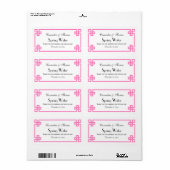 Chique Heet Roze Grieks Sleutel Lijst H Water Fles Etiket (Full Sheet)