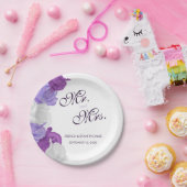 Chique Heirloom Rozen Bruiloft Papieren Bordje