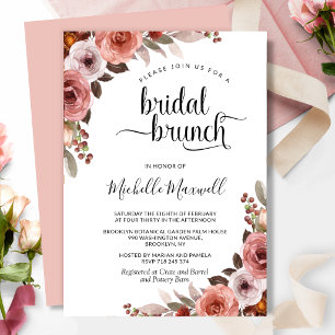 Chique Hemel in Roos, Bruiloftsbrunch met bloemen Kaart