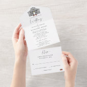 Chique Herfst Barn | Kleine ceremonie en receptie All In One Uitnodiging (Afscheurbaar)