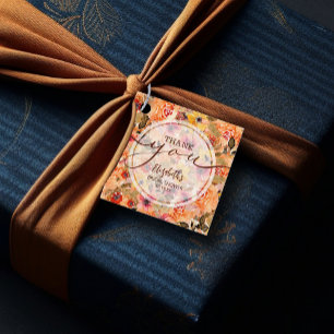 Chique herfst bloem bruiloft dank je bedankjes labels