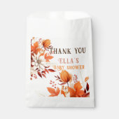Chique herfst bloemenbladeren baby shower bedankzakje (Voorkant)