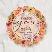 Chique herfst bloemige bruidsontbijt bedankje bedankjes labels (Voorkant)