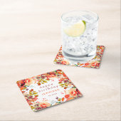 Chique Herfst Herfst Waterverf Bloemen Gelukkige V Kartonnen Onderzetters (Insitu)